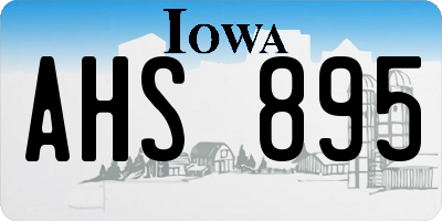 IA license plate AHS895