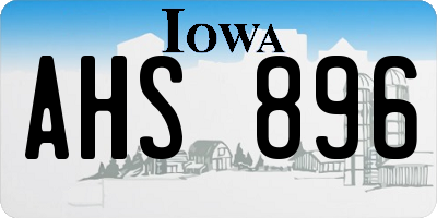 IA license plate AHS896