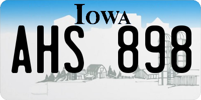 IA license plate AHS898