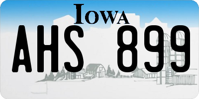 IA license plate AHS899