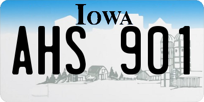IA license plate AHS901