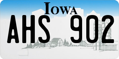 IA license plate AHS902