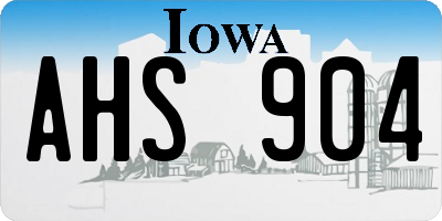 IA license plate AHS904