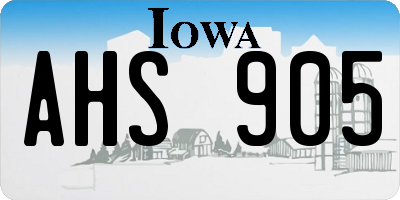 IA license plate AHS905