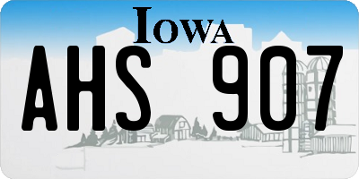 IA license plate AHS907