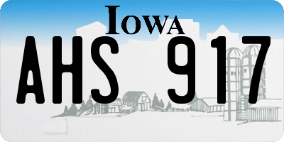 IA license plate AHS917