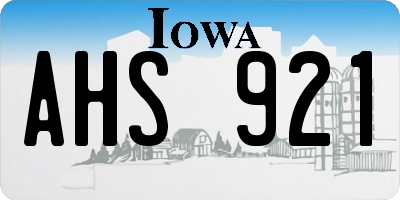 IA license plate AHS921