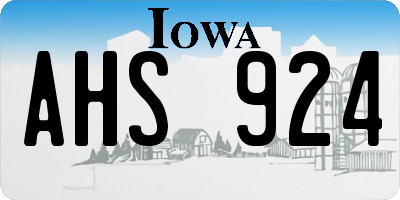 IA license plate AHS924