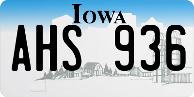 IA license plate AHS936