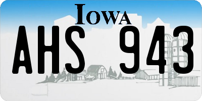 IA license plate AHS943