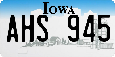 IA license plate AHS945