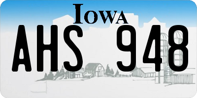 IA license plate AHS948