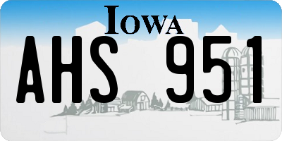 IA license plate AHS951