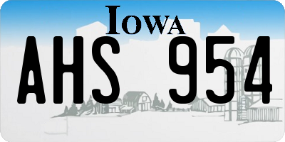IA license plate AHS954