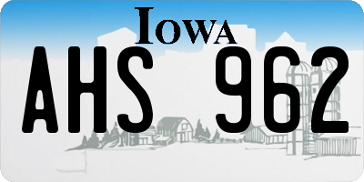 IA license plate AHS962