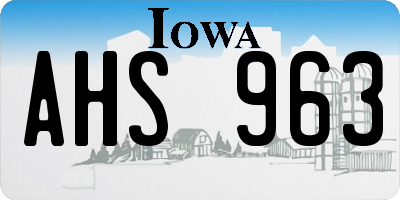 IA license plate AHS963