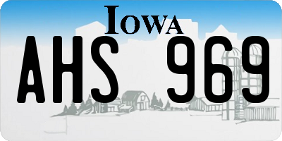 IA license plate AHS969