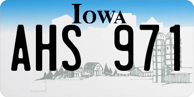 IA license plate AHS971