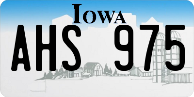 IA license plate AHS975