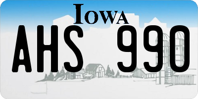 IA license plate AHS990