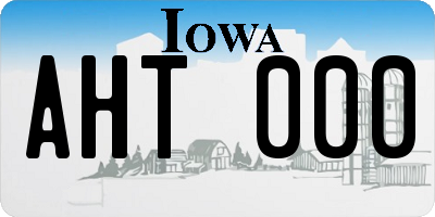 IA license plate AHT000