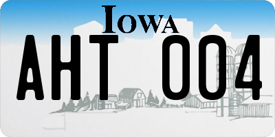 IA license plate AHT004