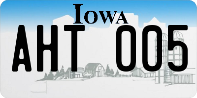 IA license plate AHT005