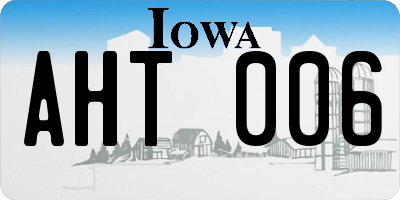 IA license plate AHT006