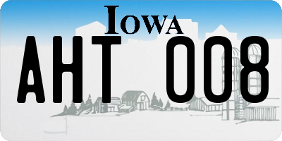IA license plate AHT008