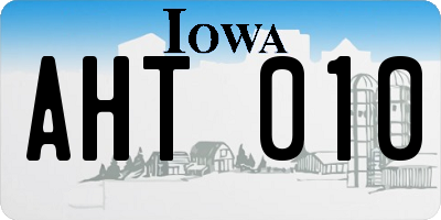 IA license plate AHT010