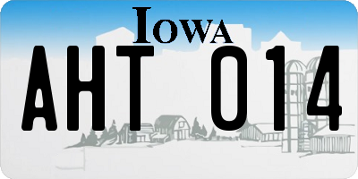 IA license plate AHT014