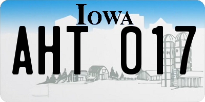 IA license plate AHT017