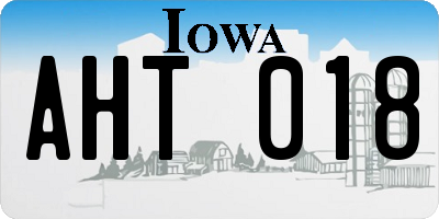 IA license plate AHT018