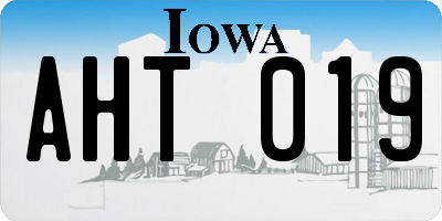 IA license plate AHT019