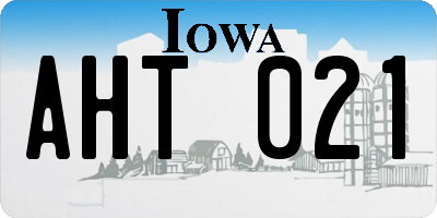 IA license plate AHT021