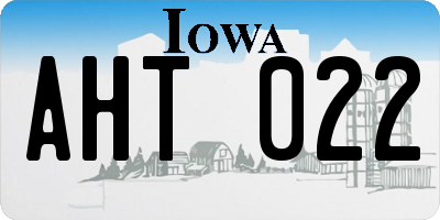 IA license plate AHT022