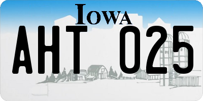 IA license plate AHT025