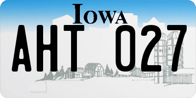 IA license plate AHT027