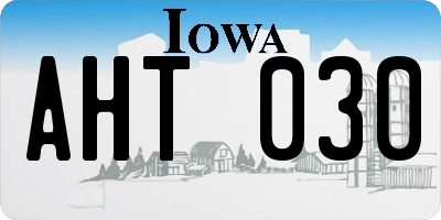 IA license plate AHT030