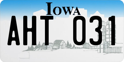 IA license plate AHT031