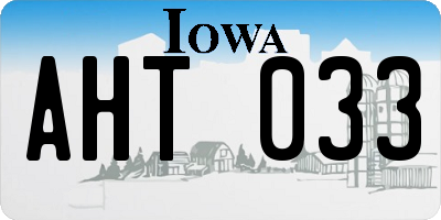 IA license plate AHT033