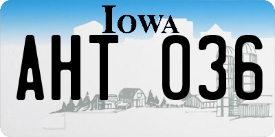 IA license plate AHT036