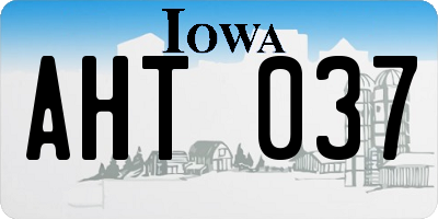 IA license plate AHT037