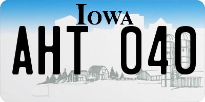 IA license plate AHT040