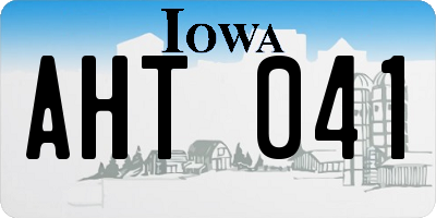 IA license plate AHT041