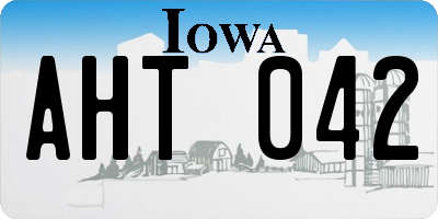 IA license plate AHT042