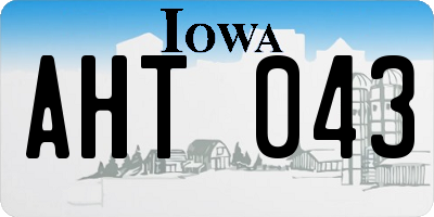 IA license plate AHT043