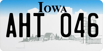 IA license plate AHT046