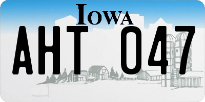IA license plate AHT047