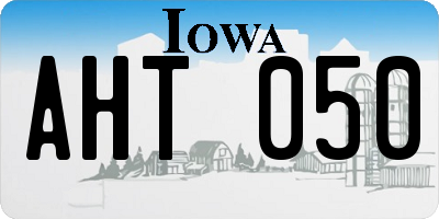 IA license plate AHT050